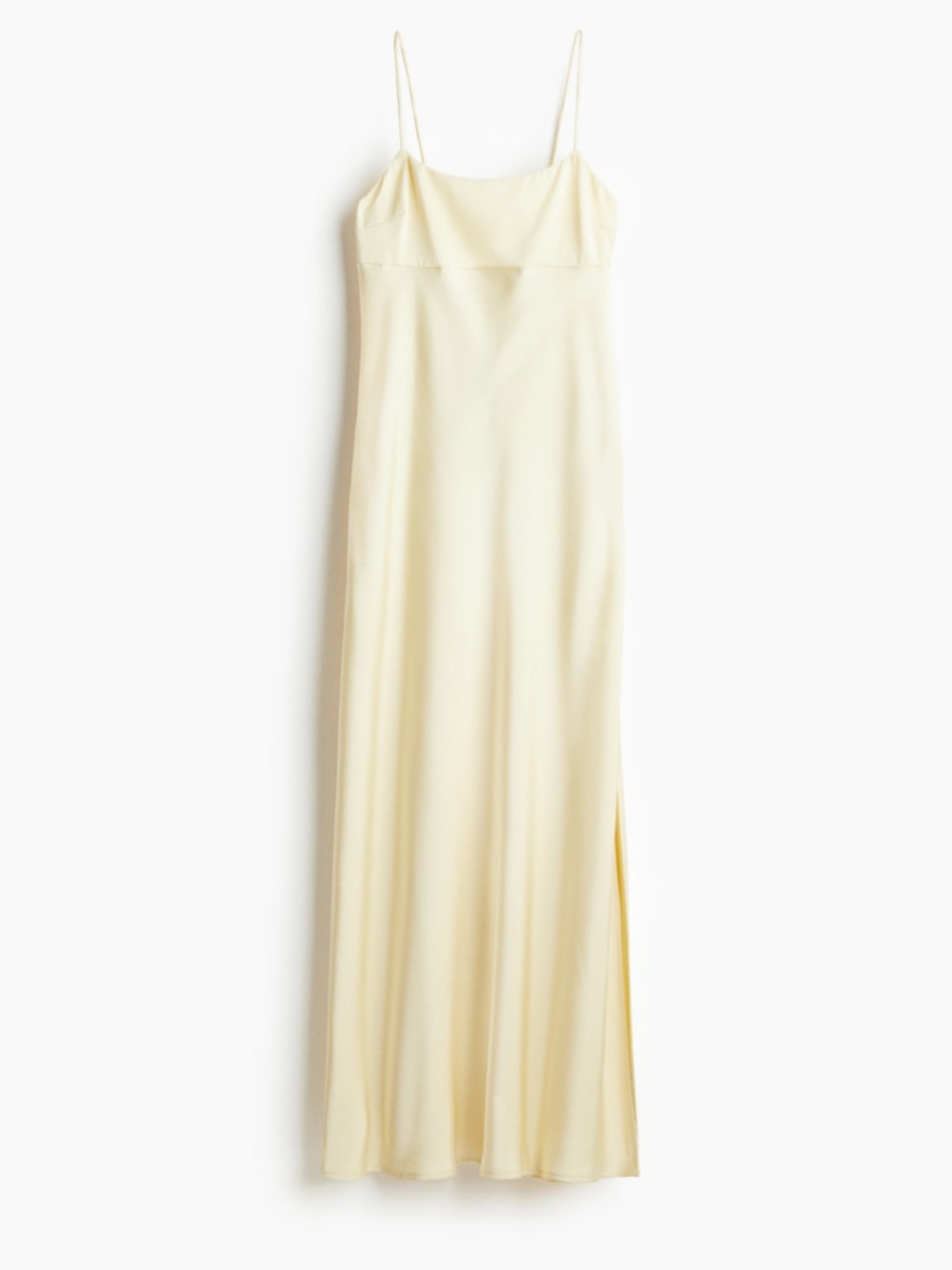 Silky Slip Maxi Dress in Pale Yellow Sz XL nwt